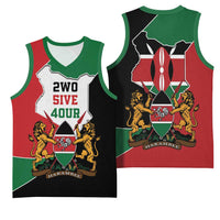 Kenya 254 Basketball Jersey Kenyan Flag Map Double Lion Shield - Wonder Print Shop
