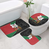 Kenya 254 Bathroom Set Kenyan Flag Map Double Lion Shield - Wonder Print Shop