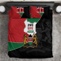 Kenya 254 Bedding Set Kenyan Flag Map Double Lion Shield - Wonder Print Shop
