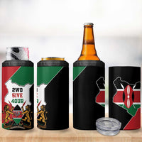 Kenya 254 4 in 1 Can Cooler Tumbler Kenyan Flag Map Double Lion Shield - Wonder Print Shop