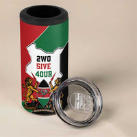 Kenya 254 4 in 1 Can Cooler Tumbler Kenyan Flag Map Double Lion Shield - Wonder Print Shop