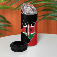 Kenya 254 4 in 1 Can Cooler Tumbler Kenyan Flag Map Double Lion Shield - Wonder Print Shop