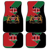 Kenya 254 Car Mats Kenyan Flag Map Double Lion Shield - Wonder Print Shop