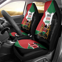 Kenya 254 Car Seat Cover Kenyan Flag Map Double Lion Shield - Wonder Print Shop