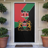 Kenya 254 Door Cover Kenyan Flag Map Double Lion Shield - Wonder Print Shop