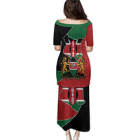 Kenya 254 Family Matching Puletasi and Hawaiian Shirt Kenyan Flag Map Double Lion Shield - Wonder Print Shop