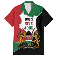 Kenya 254 Family Matching Short Sleeve Bodycon Dress and Hawaiian Shirt Kenyan Flag Map Double Lion Shield - Wonder Print Shop