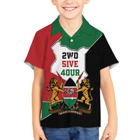 Kenya 254 Hawaiian Shirt Kenyan Flag Map Double Lion Shield - Wonder Print Shop