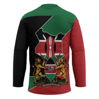 Kenya 254 Hockey Jersey Kenyan Flag Map Double Lion Shield - Wonder Print Shop