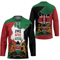 Kenya 254 Hockey Jersey Kenyan Flag Map Double Lion Shield - Wonder Print Shop
