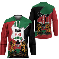 Kenya 254 Hockey Jersey Kenyan Flag Map Double Lion Shield - Wonder Print Shop