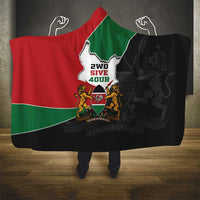 Kenya 254 Hooded Blanket Kenyan Flag Map Double Lion Shield - Wonder Print Shop