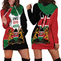 Kenya 254 Hoodie Dress Kenyan Flag Map Double Lion Shield - Wonder Print Shop