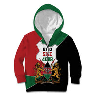 Kenya 254 Kid Hoodie Kenyan Flag Map Double Lion Shield - Wonder Print Shop