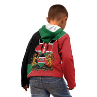 Kenya 254 Kid Hoodie Kenyan Flag Map Double Lion Shield - Wonder Print Shop