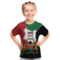 Kenya 254 Kid T Shirt Kenyan Flag Map Double Lion Shield - Wonder Print Shop
