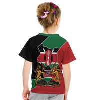 Kenya 254 Kid T Shirt Kenyan Flag Map Double Lion Shield - Wonder Print Shop