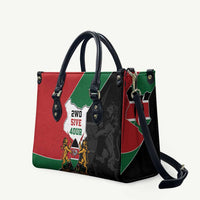 Kenya 254 Leather Bag Kenyan Flag Map Double Lion Shield - Wonder Print Shop