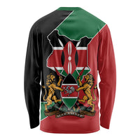 Kenya 254 Long Sleeve Shirt Kenyan Flag Map Double Lion Shield - Wonder Print Shop