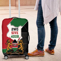 Kenya 254 Luggage Cover Kenyan Flag Map Double Lion Shield - Wonder Print Shop