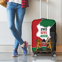 Kenya 254 Luggage Cover Kenyan Flag Map Double Lion Shield - Wonder Print Shop
