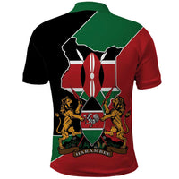 Kenya 254 Polo Shirt Kenyan Flag Map Double Lion Shield - Wonder Print Shop