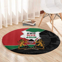 Kenya 254 Round Carpet Kenyan Flag Map Double Lion Shield - Wonder Print Shop