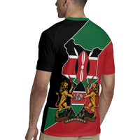 Kenya 254 Rugby Jersey Kenyan Flag Map Double Lion Shield - Wonder Print Shop