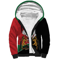 Kenya 254 Sherpa Hoodie Kenyan Flag Map Double Lion Shield - Wonder Print Shop