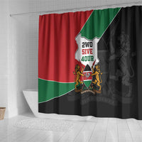 Kenya 254 Shower Curtain Kenyan Flag Map Double Lion Shield - Wonder Print Shop