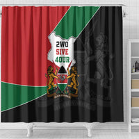 Kenya 254 Shower Curtain Kenyan Flag Map Double Lion Shield - Wonder Print Shop