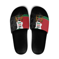 Kenya 254 Slide Sandals Kenyan Flag Map Double Lion Shield - Wonder Print Shop