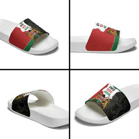 Kenya 254 Slide Sandals Kenyan Flag Map Double Lion Shield - Wonder Print Shop