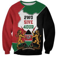 Kenya 254 Sweatshirt Kenyan Flag Map Double Lion Shield - Wonder Print Shop