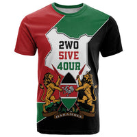 Kenya 254 T Shirt Kenyan Flag Map Double Lion Shield - Wonder Print Shop