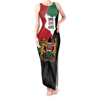 Kenya 254 Tank Maxi Dress Kenyan Flag Map Double Lion Shield - Wonder Print Shop