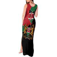Kenya 254 Tank Maxi Dress Kenyan Flag Map Double Lion Shield - Wonder Print Shop