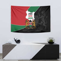 Kenya 254 Tapestry Kenyan Flag Map Double Lion Shield - Wonder Print Shop