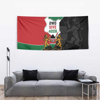 Kenya 254 Tapestry Kenyan Flag Map Double Lion Shield - Wonder Print Shop