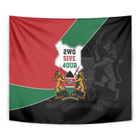 Kenya 254 Tapestry Kenyan Flag Map Double Lion Shield - Wonder Print Shop