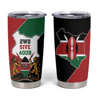 Kenya 254 Tumbler Cup Kenyan Flag Map Double Lion Shield - Wonder Print Shop