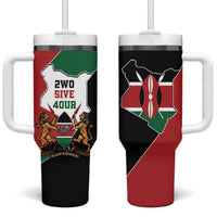 Kenya 254 Tumbler With Handle Kenyan Flag Map Double Lion Shield - Wonder Print Shop