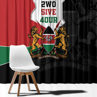 Kenya 254 Window Curtain Kenyan Flag Map Double Lion Shield - Wonder Print Shop