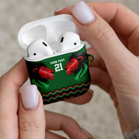 Kenya Cricket Custom AirPods Case Green Lion Head with Kenyan Pattern - Wonder Print Shop