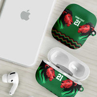 Kenya Cricket Custom AirPods Case Green Lion Head with Kenyan Pattern - Wonder Print Shop