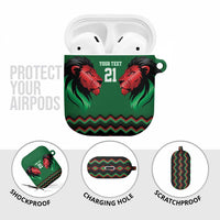 Kenya Cricket Custom AirPods Case Green Lion Head with Kenyan Pattern - Wonder Print Shop