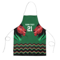 Kenya Cricket Custom Apron Green Lion Head with Kenyan Pattern - Wonder Print Shop