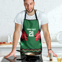 Kenya Cricket Custom Apron Green Lion Head with Kenyan Pattern - Wonder Print Shop