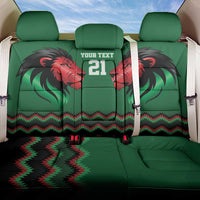 Kenya Cricket Custom Back Car Seat Cover Green Lion Head with Kenyan Pattern - Wonder Print Shop