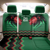 Kenya Cricket Custom Back Car Seat Cover Green Lion Head with Kenyan Pattern - Wonder Print Shop
